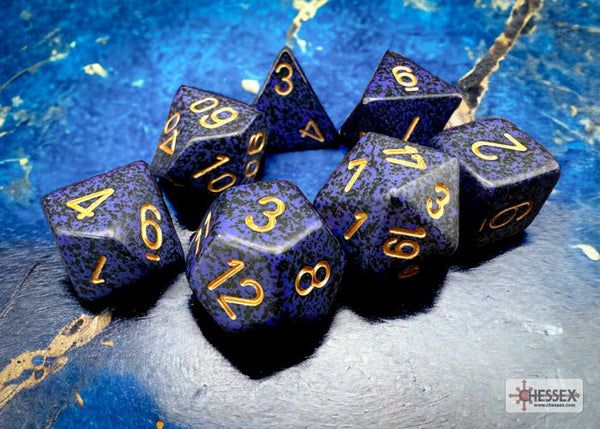 Chessex - Speckled Polyhedral 7 Dice Set - Golden Cobalt