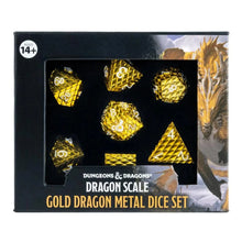Fanroll - D&D Dragon Scale Metal Dice Set - Gold