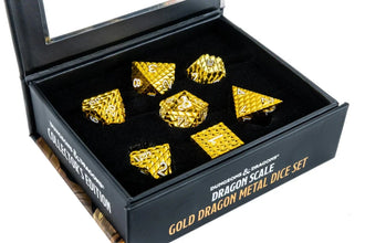 Fanroll - D&D Dragon Scale Metal Dice Set - Gold