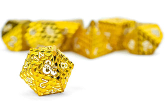 Fanroll - D&D Dragon Scale Metal Dice Set - Gold