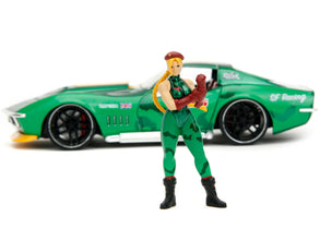 1969 Chevrolet Corvette Stingray ZL1 Green Metallic with Yellow Stripes and Cammy Diecast Figure 