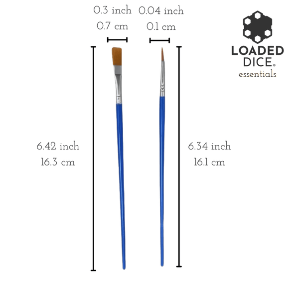 Loaded Dice Essentials - 2pcs Flat & Thin Paintbrush Set